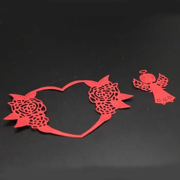 

Flower Heart Metal Cutting Dies Angel Frame Stencils For DIY Scrapbooking Photo Album Decorative Embossing Paper Card Making