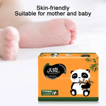 

Bamboo Fiber Paper 240 Sheets Hotel Soft 4 Layers Thickening Butt Towel Draw Paper Security Toilet Paper Baby Tampon Family