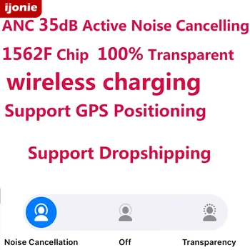 

1562F Chip Bluetooth Earphone 35dB ANC Active Noise Cancelling TWS Wireless Earphones 1:1 In-ear Earbuds pk air pro 6 i90000 pro