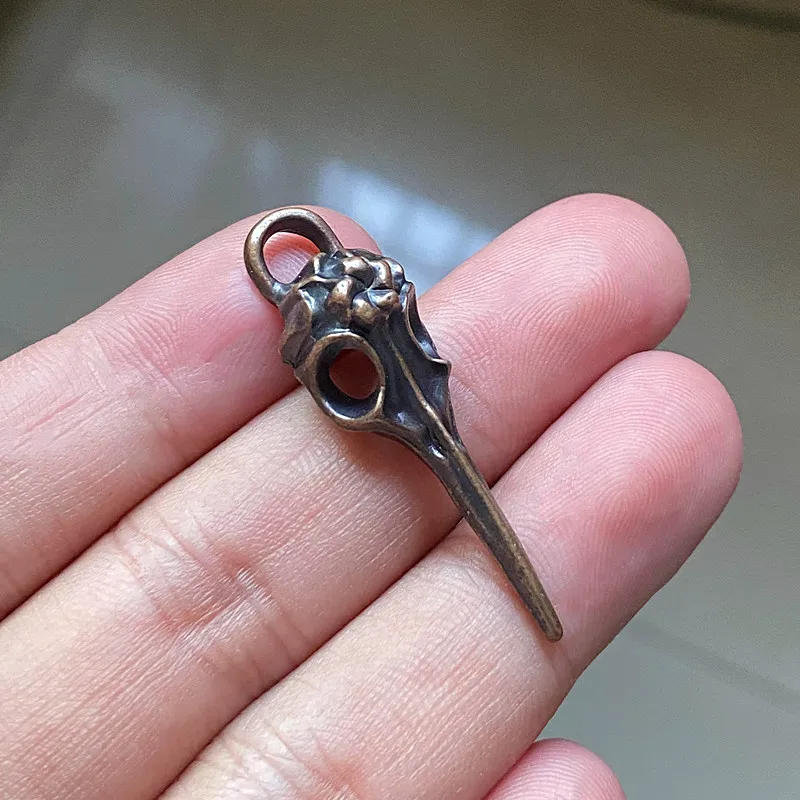 

12pcs 3D Bird Skull Metal Charms Pendants Accessories, Antique Copper Tone For Diy Necklace Handmade Jewelry Makeing Crafts