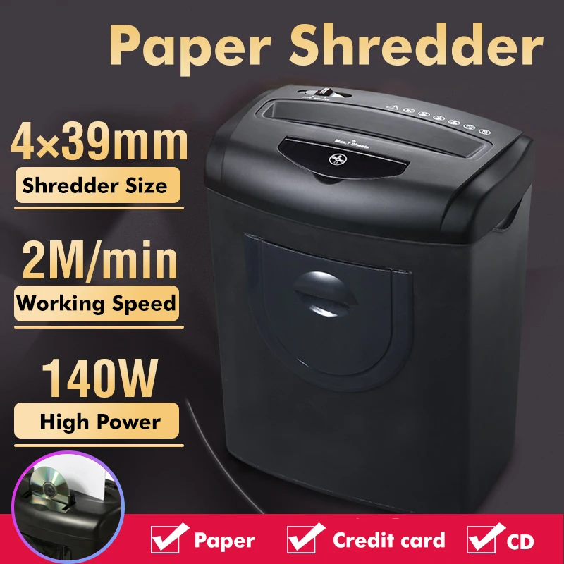 5.5 Gallon Office Paper Shredder Home Electric Mute Paper/ CD 7-Sheet Cross-Cut Dual Cutting Entrance | Компьютеры и офис