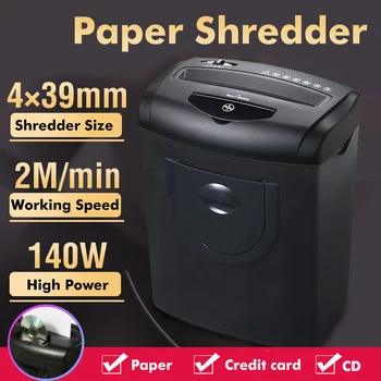 

5.5 Gallon Office Paper Shredder Home Office Electric Mute Shredder Paper/ CD Shredder 7-Sheet Cross-Cut Dual Cutting Entrance
