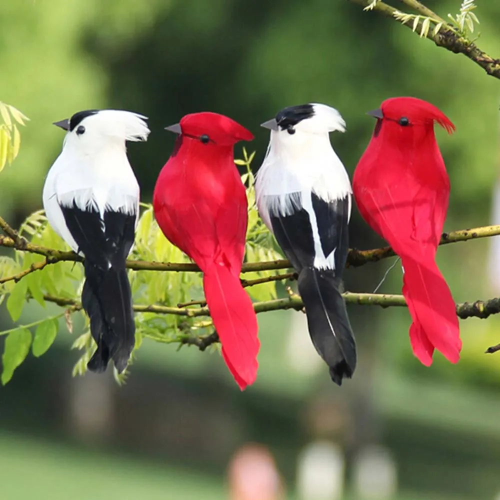 Искусственные птичьи пенные перья имитация попугаев модель Домашняя фигурка орнамент газон двор сад дерево украшение