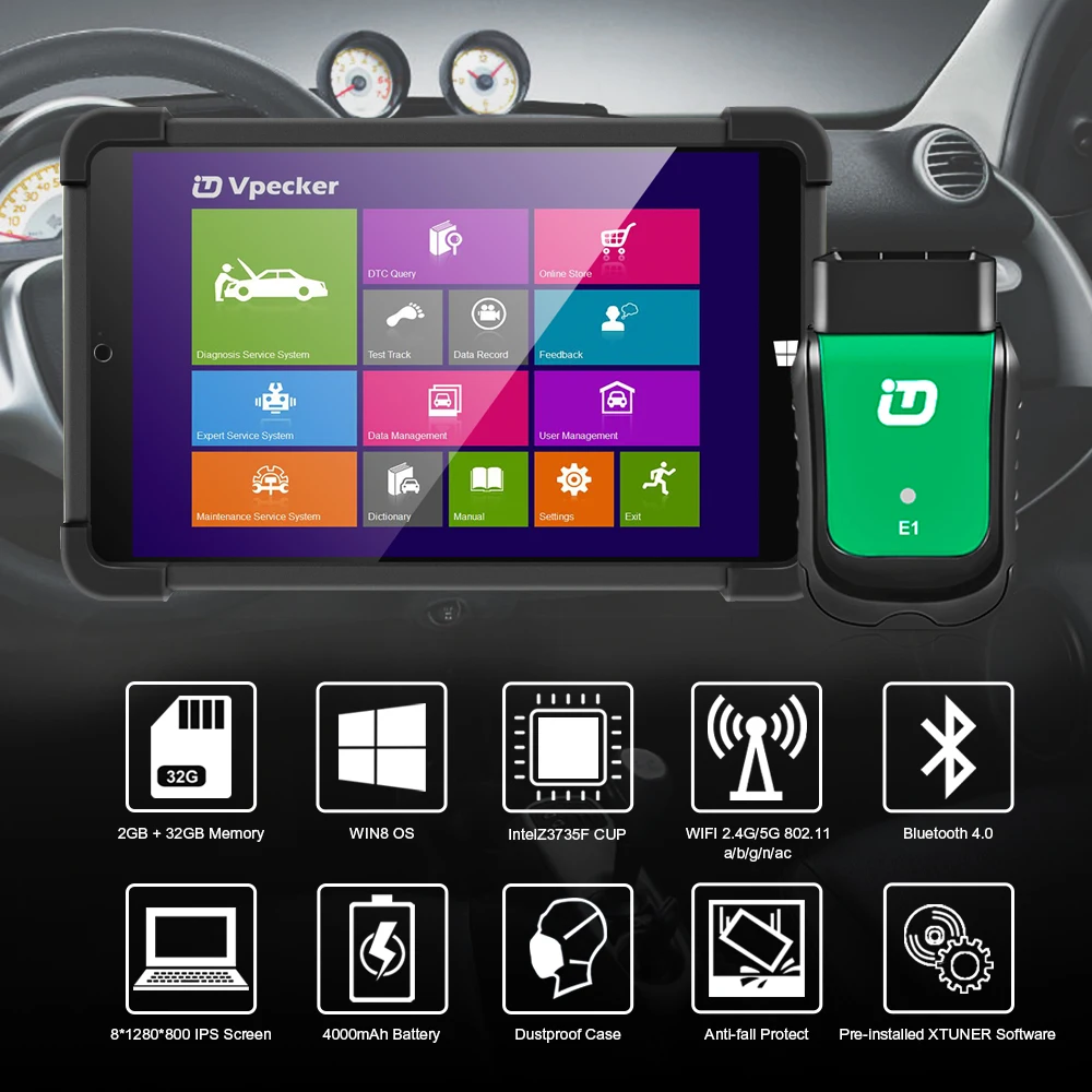 US $241.31 2020 Vpecker Easydiag Obd2 Autoscanner V120 Wifi Automotive Scanner 8 In Windows 10 Tablet Odb 2 Obd Car Diagnostic Scanner