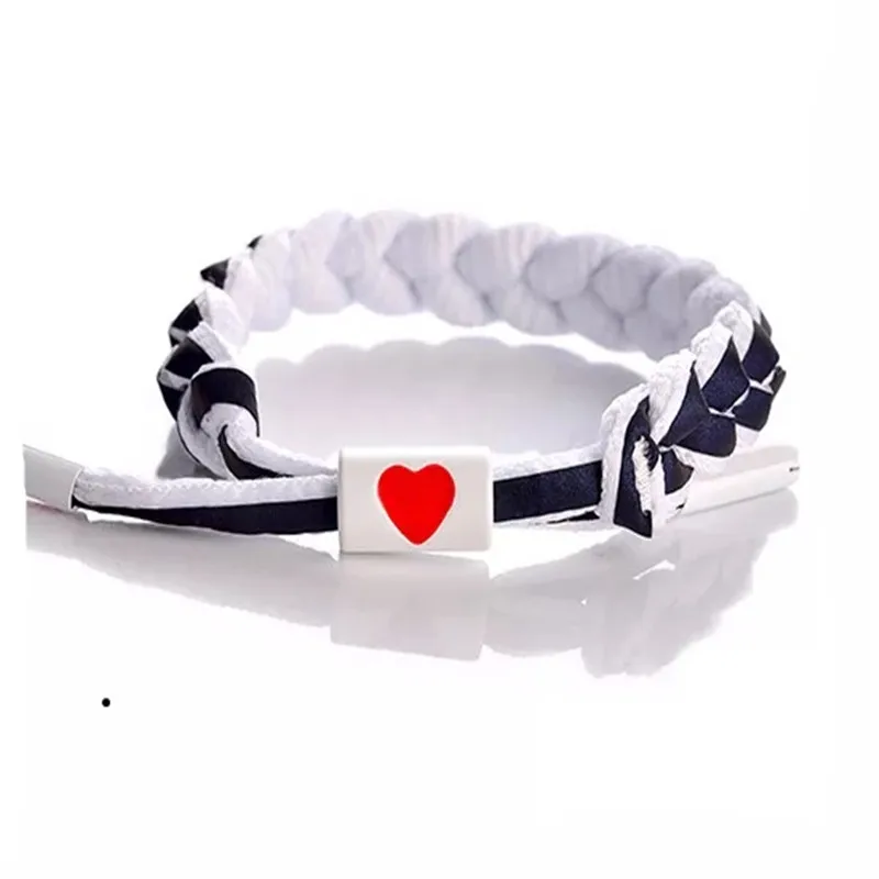Маленький лев браслет Светоотражающая голограмма Мода пара черный и белый браслет 3M серия шнурки вязание торговля - Окраска металла: white heart