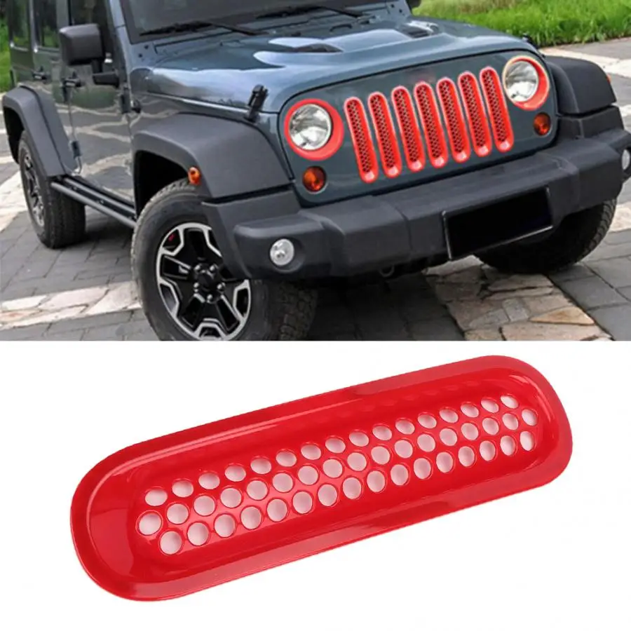 7 шт. красный автомобиль передний бампер решетка сетки подходит для Jeep Wrangler JK& Неограниченное 2007 2008 2009 2010 2011 2012 2013