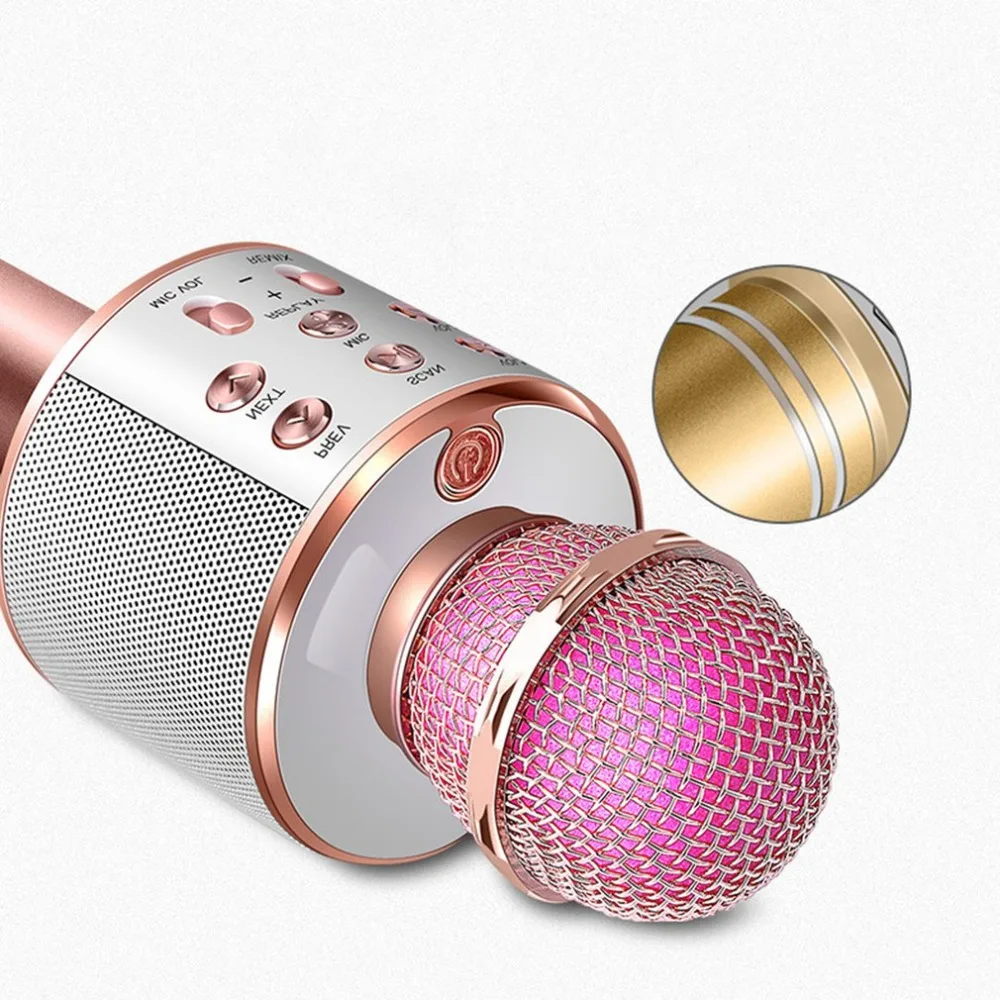 Bluetooth Wireless Karaoke Microphone Portable mini home KTV for Music Playing and Singing Speaker Player Selfie PHONE PC