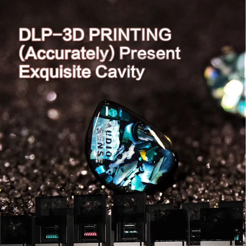 Graphene Composite Diaphragm Dynamic Earphone IEMs with Detachable MMCX Cable 3D Printing Resin Shell