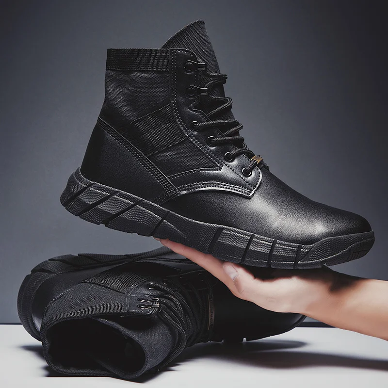 VastWave/зимние мужские военные ботинки из искусственной замши; противоскользящие армейские мужские ботинки до щиколотки; Мужская парусиновая Рабочая обувь с тесьмой