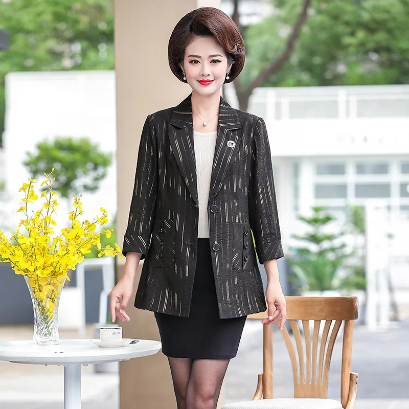 

Mom Autumn Clothing Thin Coat High-End Elegant 40-Year-Old 50 Fashion Middle-aged WOMEN'S Apparels Spring And Autumn Western Sty