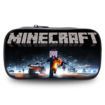 

Minecrafts Figure Printin Nylon Material Large Capacity Pencil Case Kawaii Pencilcase Supplies Pencil Bag School Box PencilPouch