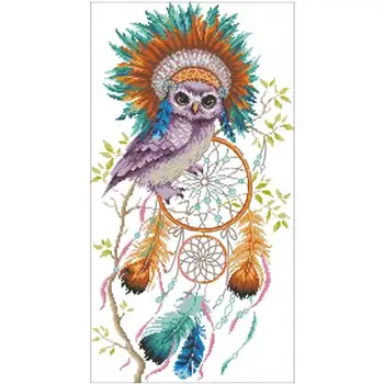 

Owl dream catcher patterns Counted Cross Stitch 11CT 14CT 18CT DIY Chinese Cross Stitch Kits Embroidery Needlework Sets