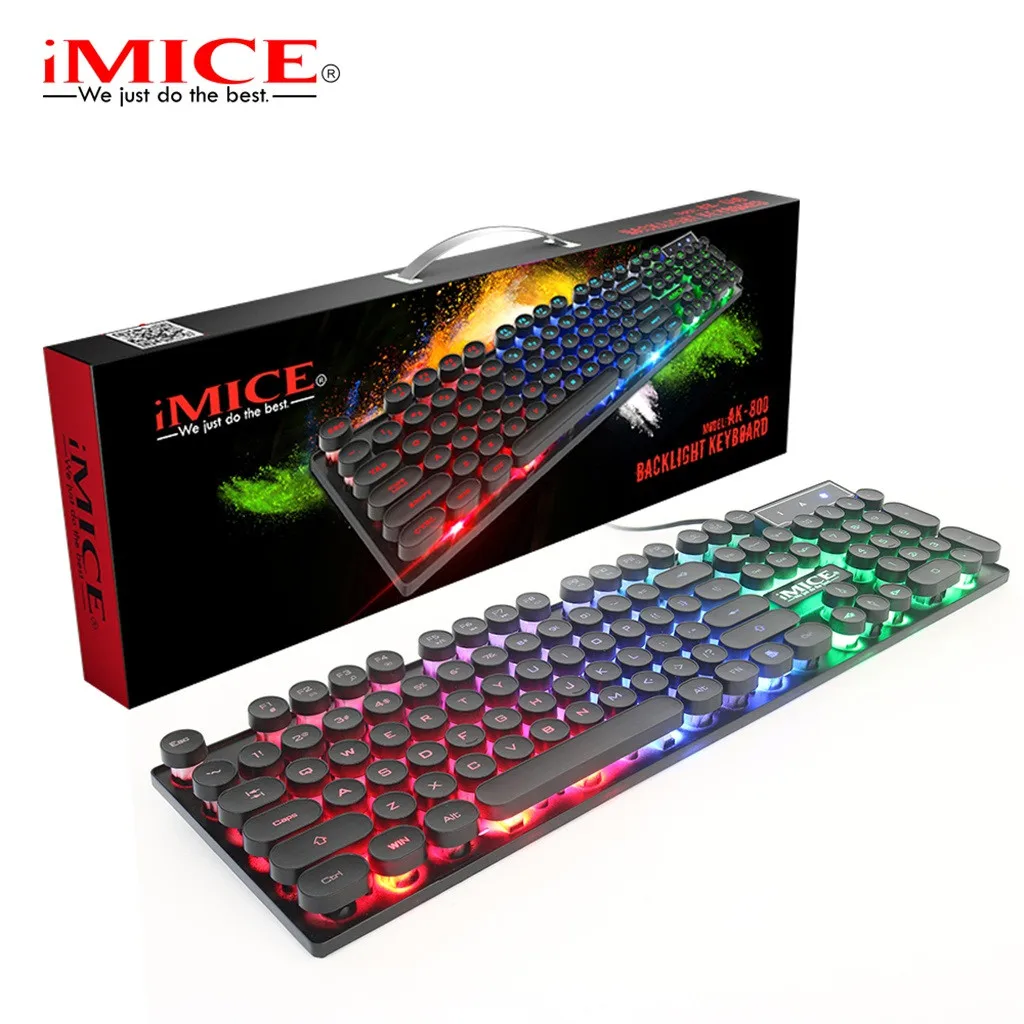IMice AK-800 игровая клавиатура с подсветкой и подсветкой RGB Gamer для ПК и ноутбука