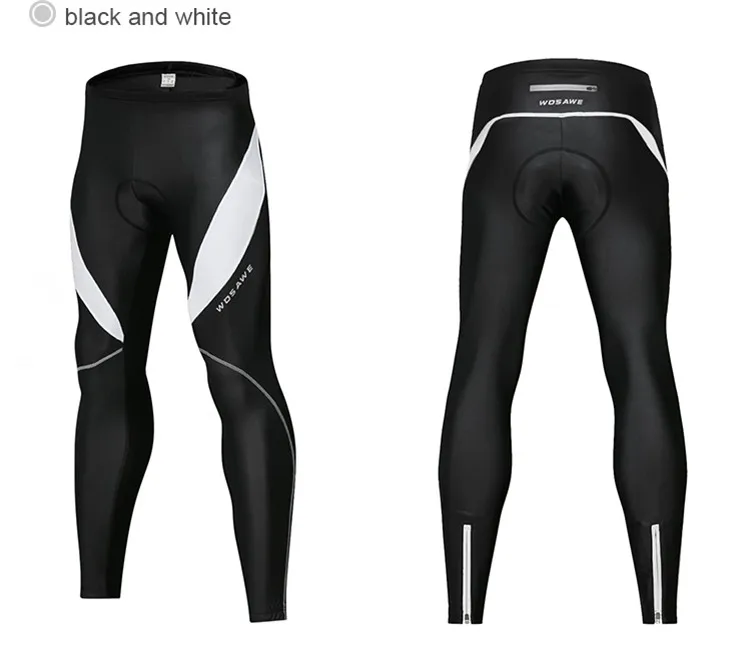 WOSAWE Reflective Cycling Pants Men Gel Pad Outdoor Sports Riding Long Trousers Bicycle MTB Bike Racing Tights Cycle Clothing