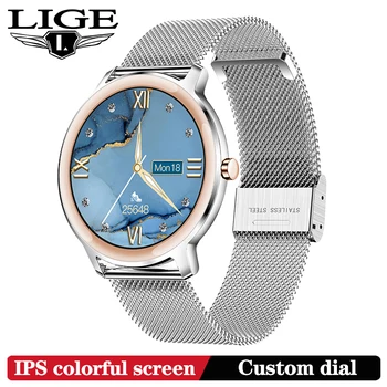 

LIGE New IPS Touch Screen Smart Watch Woman Heart Rate Blood Pressure Oxygen Monitoring Customized Dial Women Men Smartwatch