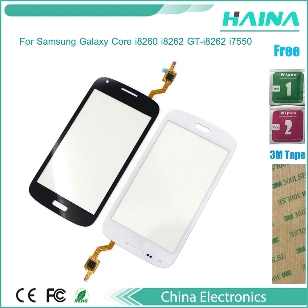 4.3 inch Mobile Phone Touch Screen Panel touch For Samsung Galaxy Core i8260 i8262 GT-i8262 i7550 Front Glass Sensor 3m tape | Мобильные