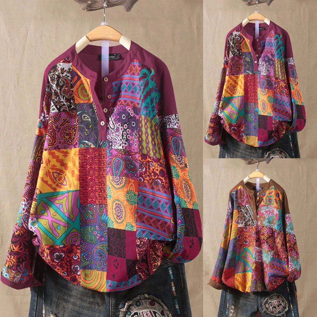 Женские блузки больших размеров, Женская хлопковая блуза с длинными рукавами и круглым вырезом, блуза Топ рубашка blusa manga larga kimonos mujer moda