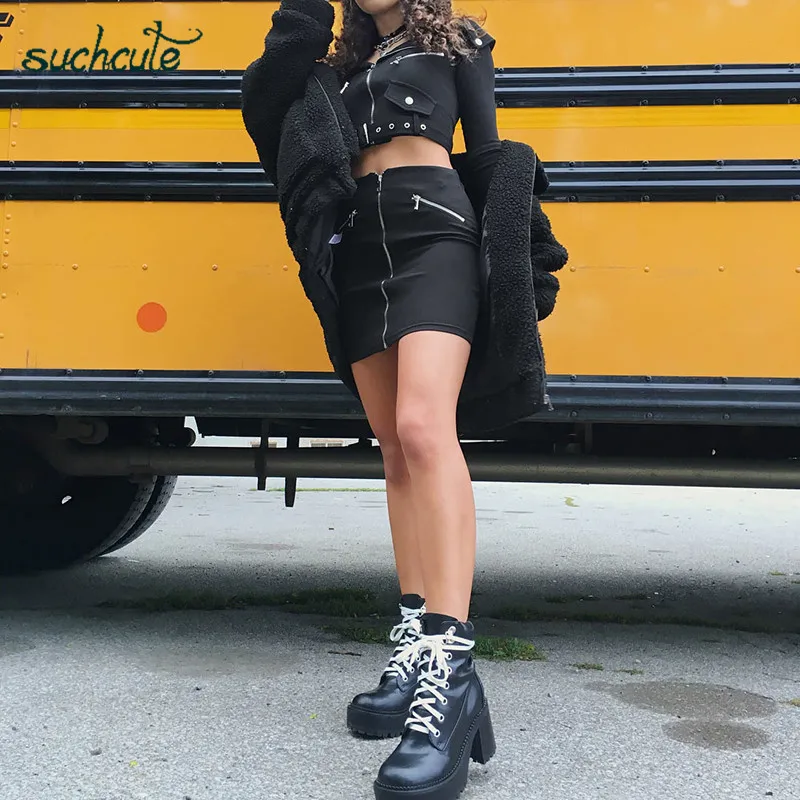 discounted  SUCHCUTE Modis Female Jacket With Zipper Belt Slim Harajuku Korean Style Modis Casual Autumn 2019 M