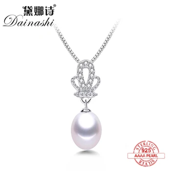 

Wholesale Price AAAA Genuine Freshwater Pearl Pendant For Women 925 Sterling Silver Shell Zircon Necklace Bridal Jewelry Gift