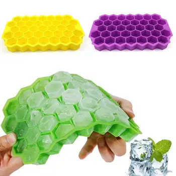 

New 37 Cubes Ice Cube Tray Summer Honeycomb Shape Ice Cube Ice Tray Ice Cube Mold Storage Containers Drinks Silicone Molds