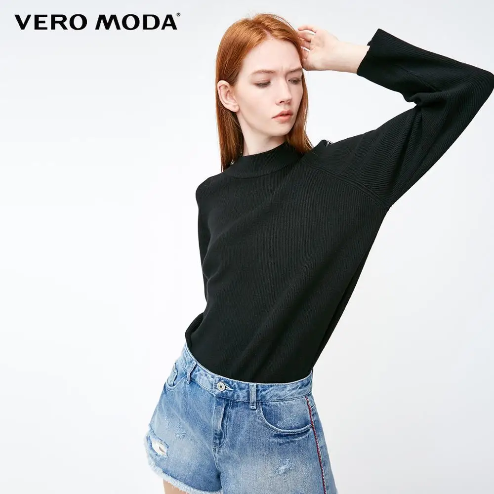 Vero Moda свитер женский О товаре Для женщин уличный Стиль с галстуком-бабочкой из искусственной pu кожи со шнуровкой и круглым вырезом чистой шерсти свитер | 318313511