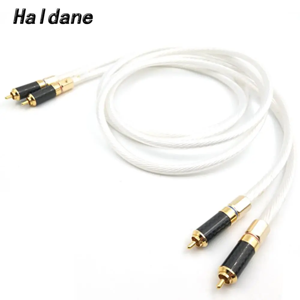 Пара Hi-Fi RCA кабель 7N OCC посеребренный с позолоченным | Электроника