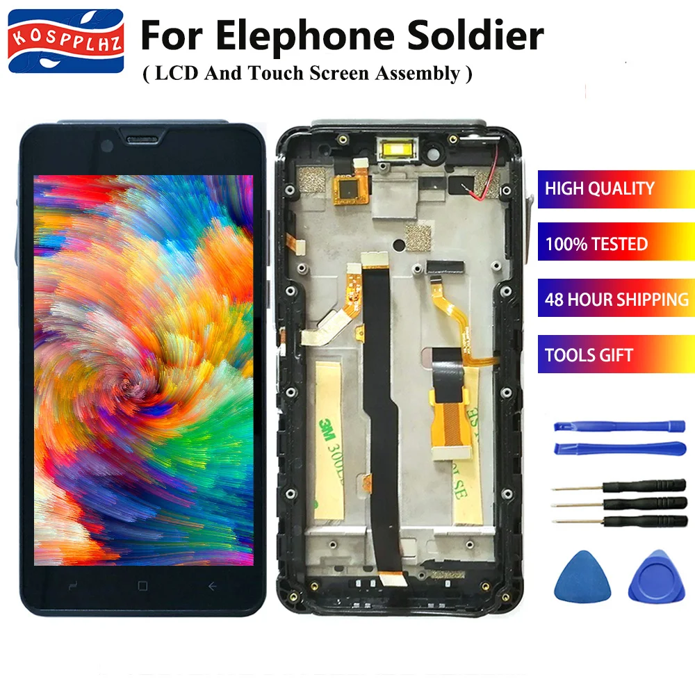 ЖК дисплей для Elephone Soldier с фоторамкой 5 дюйма оригинальная проверенная Замена Helio