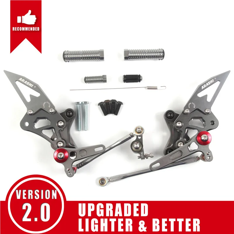 Араши для DUCATI 848 2011-2013 CNC Регулируемые задние комплекты подножки подножка мотоциклиста 848 EVO 2011 2012 2013 1098 1098S - Цвет: Gray