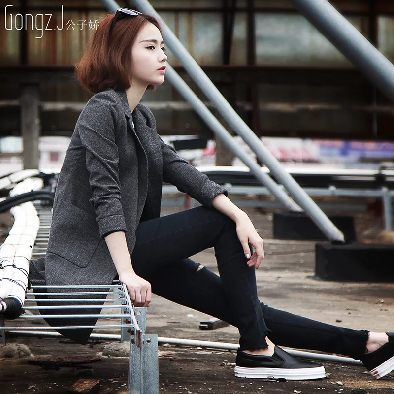 

2019 Spring And Autumn New Style Korean-style Plaid Mid-length Small Suit Coat Women's Elegant Slim Fit Slimming Women's Suit Bl