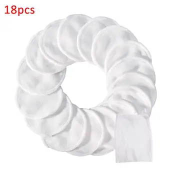 

18Pcs/Set Washable Round Makeup Remover Puff Pads Double Layers Reusable Cotton Pads Face Cleaning Puff with Mesh Bag Skin Care