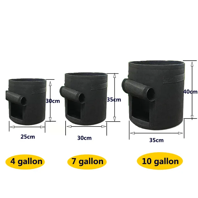 Növénytermesztés Táskák Gyümölcs Növényi Burgonya Edény Ültetési Táska Otthoni Kerti Pe Szövet Növények Hidratáló 4/7/10 Gallon - Image 3