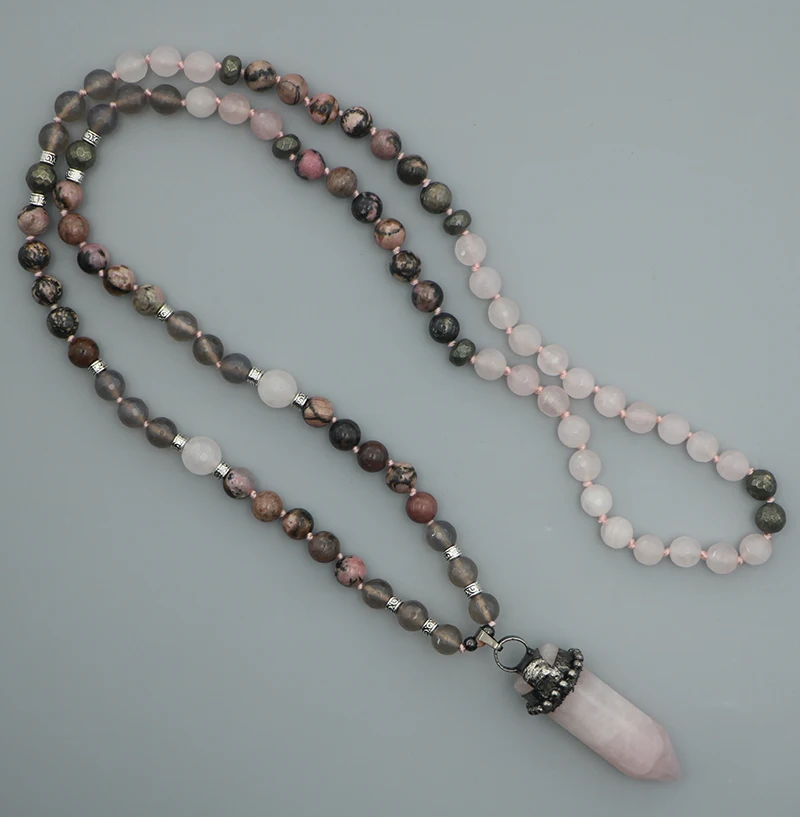 EDOTHALIA, уникальная роза, кварт, пуля, ожерелье, женское, натуральный камень, розовое, бисерное ожерелье