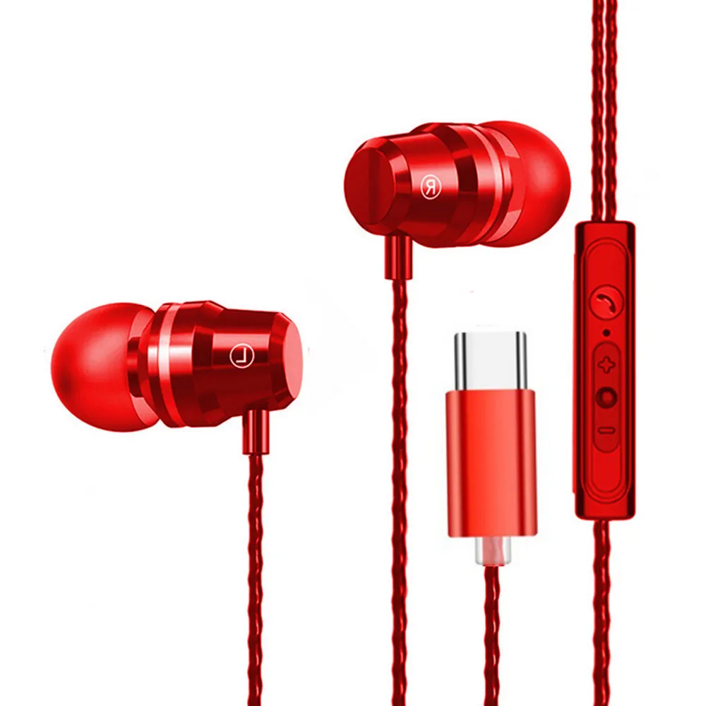 Ouhaobin Hi-Fi USB-C наушники-вкладыши Тип C наушники бас металлическая Спортивная игровая гарнитура с микрофоном для samsung для Xiaomi для huawei
