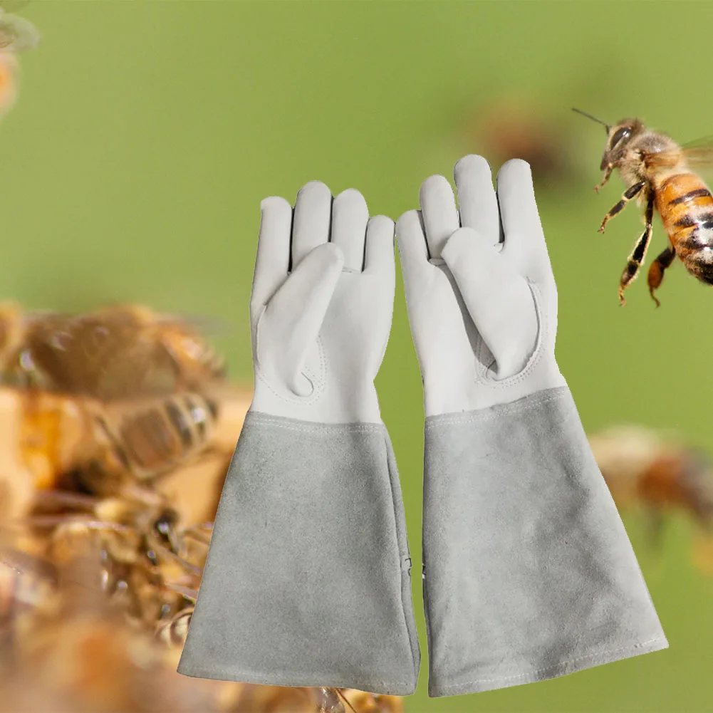 1 пара защитные перчатки для садоводства с длинными рукавами противоскользящие перчатки для пчеловодства из искусственной кожи