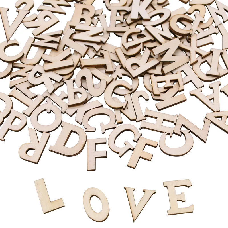 

100Pcs /set Mixed Alphabet Word Wooden Number Letters Alphabet DIY Personalised Name Design Art Craft Home Decor
