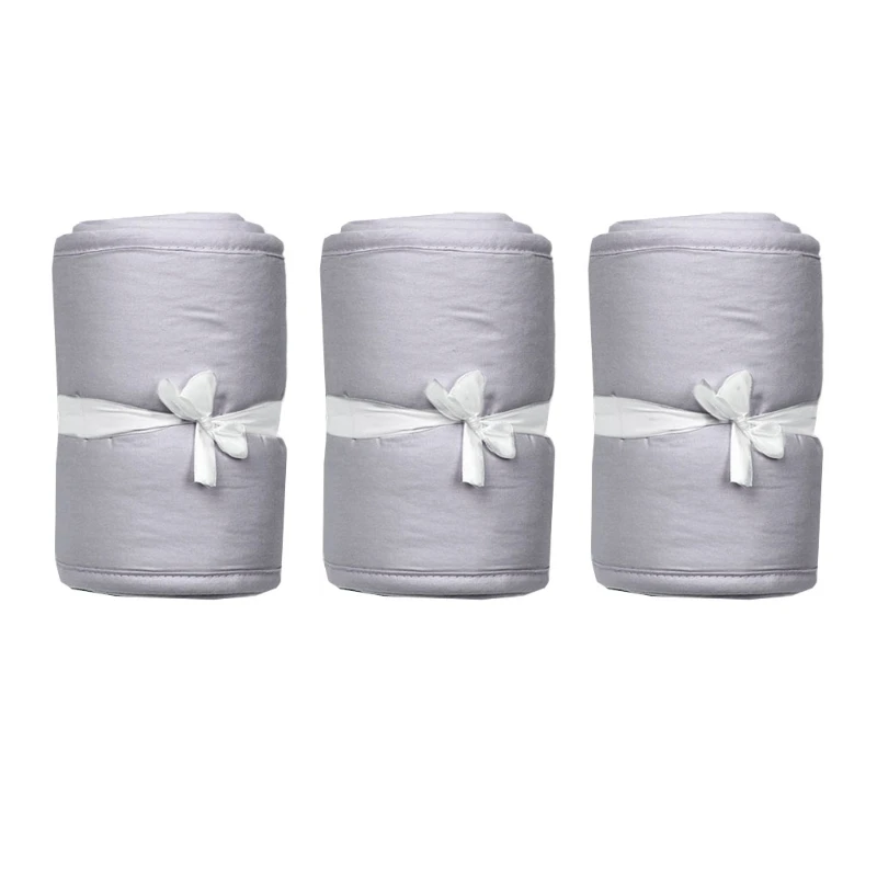 3 Pcs/Set Baby Crib Cover Breathable Protector Padded Infants Safe Teething Guard Wrap Newborn Cot Bed Bumper