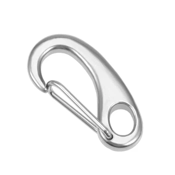 Billige Uxcell Karabiner Schnapp Haken 304 Edelstahl Frühling Tor Snap Haken Clip Marine Grade Hummer Klaue Silber Ton 1Pcs 50mm