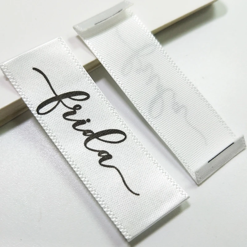 Etiquetas personalizadas para ropa, cinta de satén suave, tejido