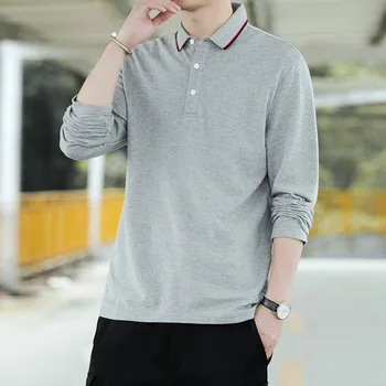 

Zogaa 2019 Men's Polo Shirts Casual Solid Male High Quality Loose Long-sleeved Shirts Underwear Business Shirts Plus Size 4XL