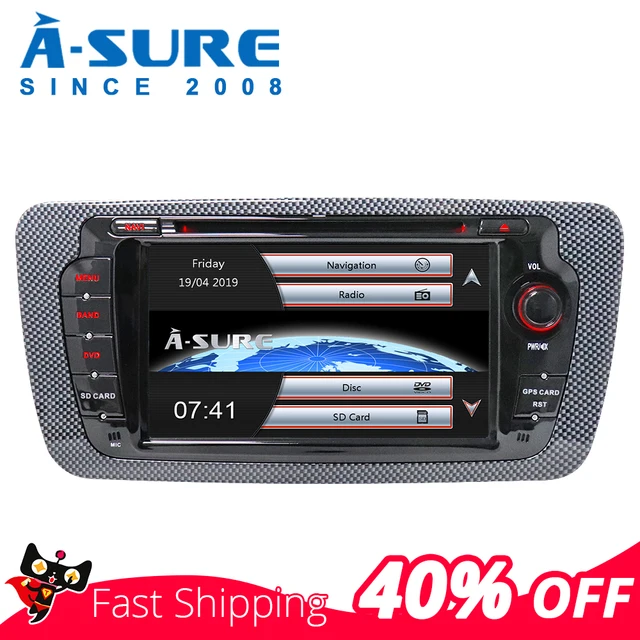 $US $153.96 A-sure 2 Din Car Multimedia Player Auto Radio GPS DVD Navigation For Seat Ibiza 2009/2010/2011/2012