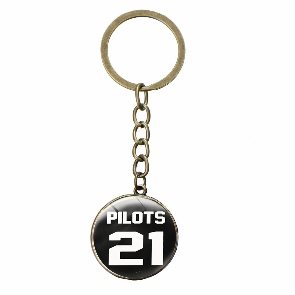 SONGDA панк Twenty One Pilots брелок для мужчин и женщин модная рок-музыка Группа Знак стеклянный кабошон кулон брелок для ключей цепочка для фанатов
