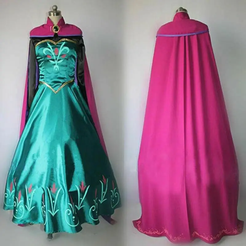 

Women Halloween Cosplay Fancy Dress Anna Princess Costume for Adult Petticoat