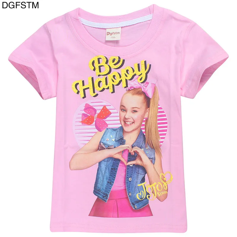 В году, новые летние детские топы с героями мультфильмов JOJO siwa для девочек, хлопковая футболка с коротким рукавом для мальчиков и девочек детская одежда От 4 до 12 лет