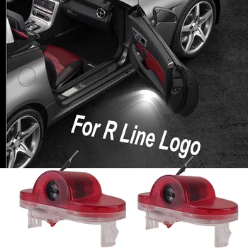 

For Volkswagen R Line Logo Car Door Light For VW Golf Lavida Touran Caddy Beetle Badge Projector Welcome Courtesy Lamp 12V