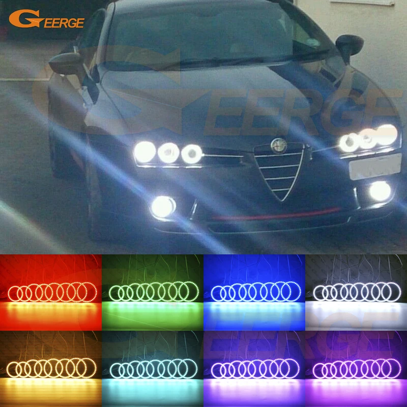 

For Alfa Romeo 159 2005-2011 Excellent RF Remote Bluetooth APP Multi-Color Ultra bright RGB LED Angel Eyes car Accessories