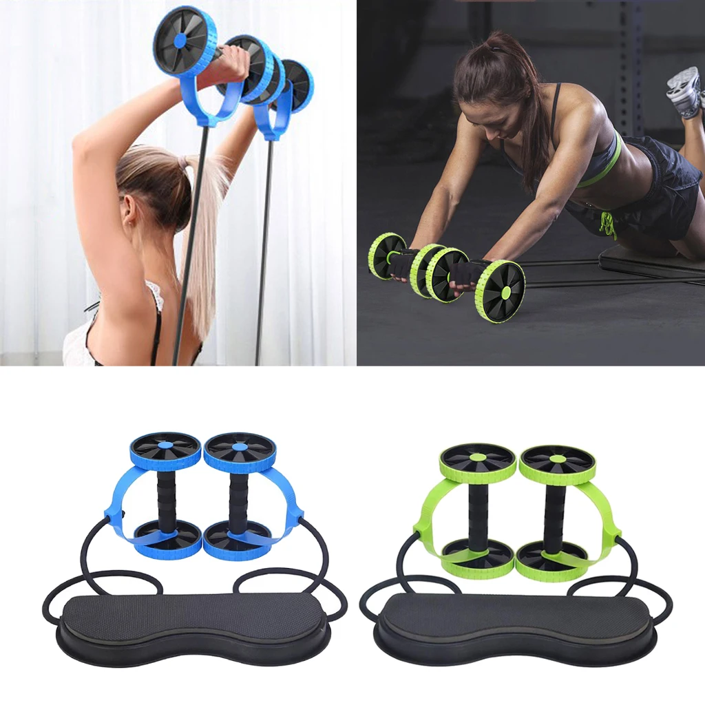 2pcs Dual Ab Roller Wheel Slimming Abdominal Muscle Trainer Waist Leg Core