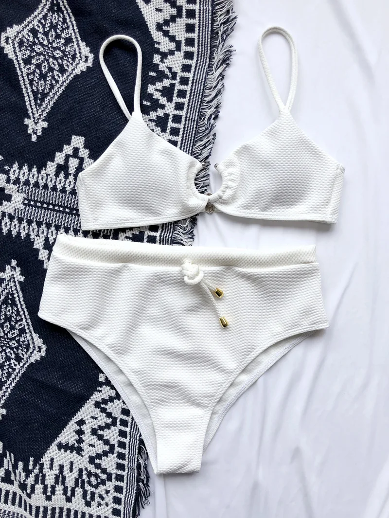 Женский сексуальный однотонный комплект бикини для девушек купальник пуш ап