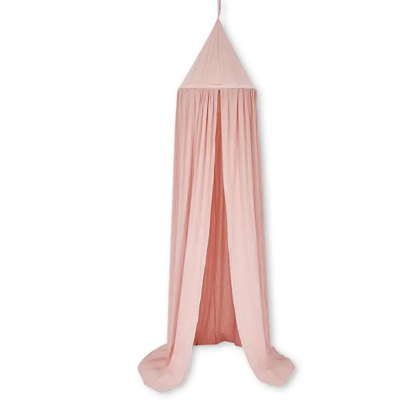 Hanging Kids Baby Bedding Dome Bed Canopy Cotton Mosquito Net Bedcover Curtain for Baby Kids Reading Playing Home Decor - Цвет: Pink