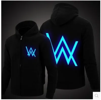 Goede Lichtgevende Alan Walker Hoodies Gloeiende In Dark Sweatshirt Hip Hop Zipper Capuchon Coat Trainingspakken Lente Herfst Trui