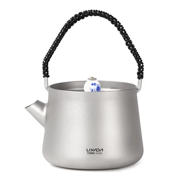 

Lixada 240ml Mini Titanium Tea Pot Kettle with Mesh Tea Infuser for Home Outdoor Backpacking Camping